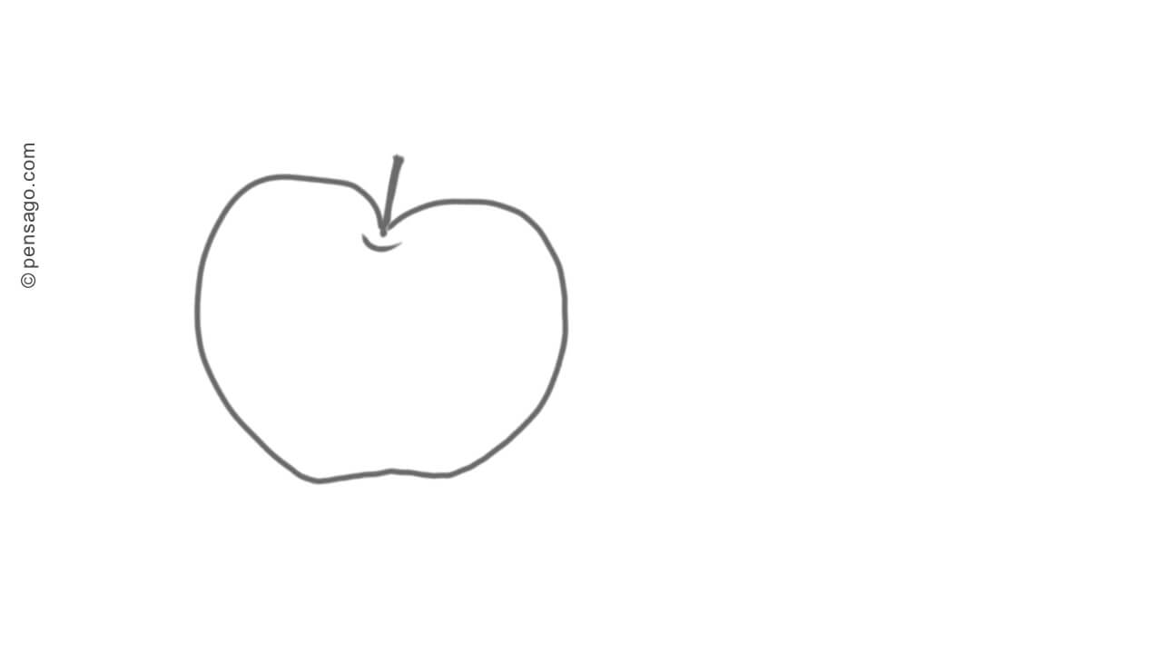 Image of pencil sketch of one apple.